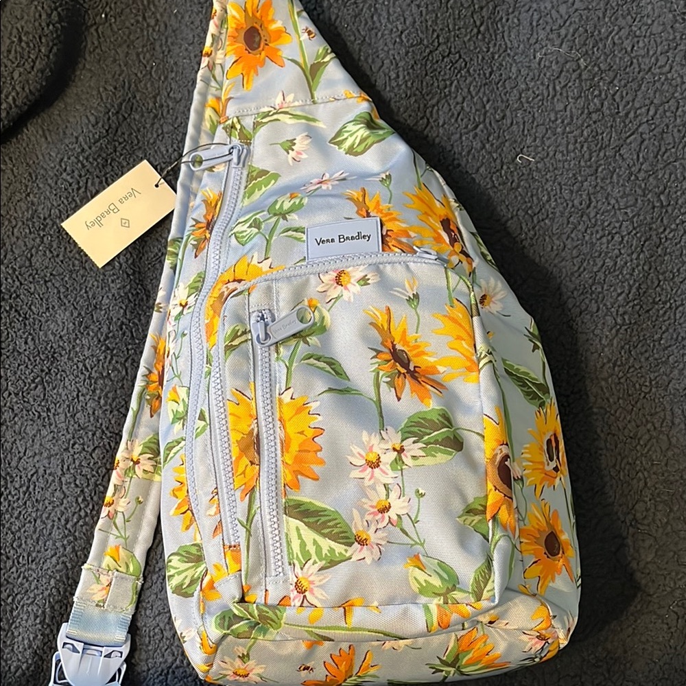 Vera Bradley Sling Backpack in ReActive Sunflower Sky (New, never used)